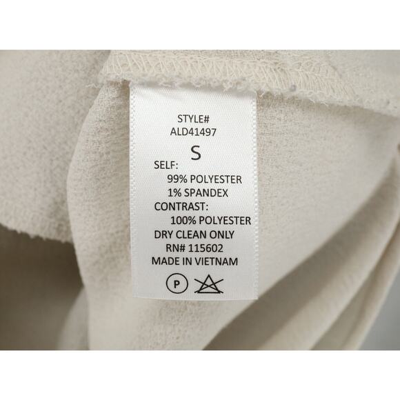 ASTR the Label Dress Womens Small Ivory Black Trim Pockets Back Pleat V-neck - Picture 11 of 11